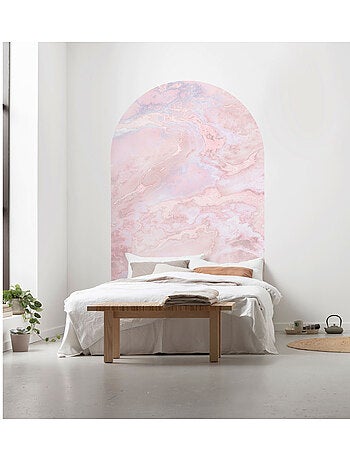 Papier peint panoramique sur intissée autoadhésive - mármol rosa - taille: 127 x 200 cm