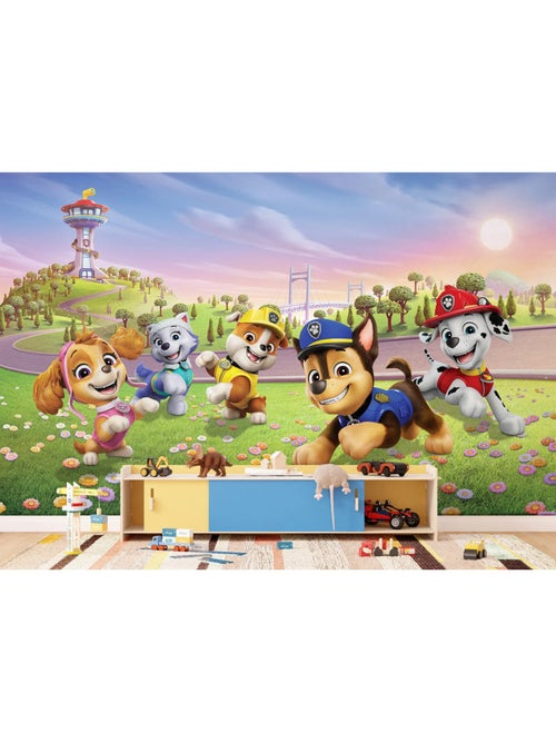 Papier peint Pat'Patroiulle champs de fleurs 375 x 270 cm - Kiabi