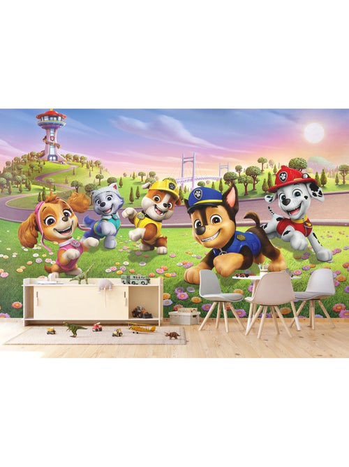 Papier peint Pat'Patroiulle champs de fleurs 375 x 270 cm - Kiabi