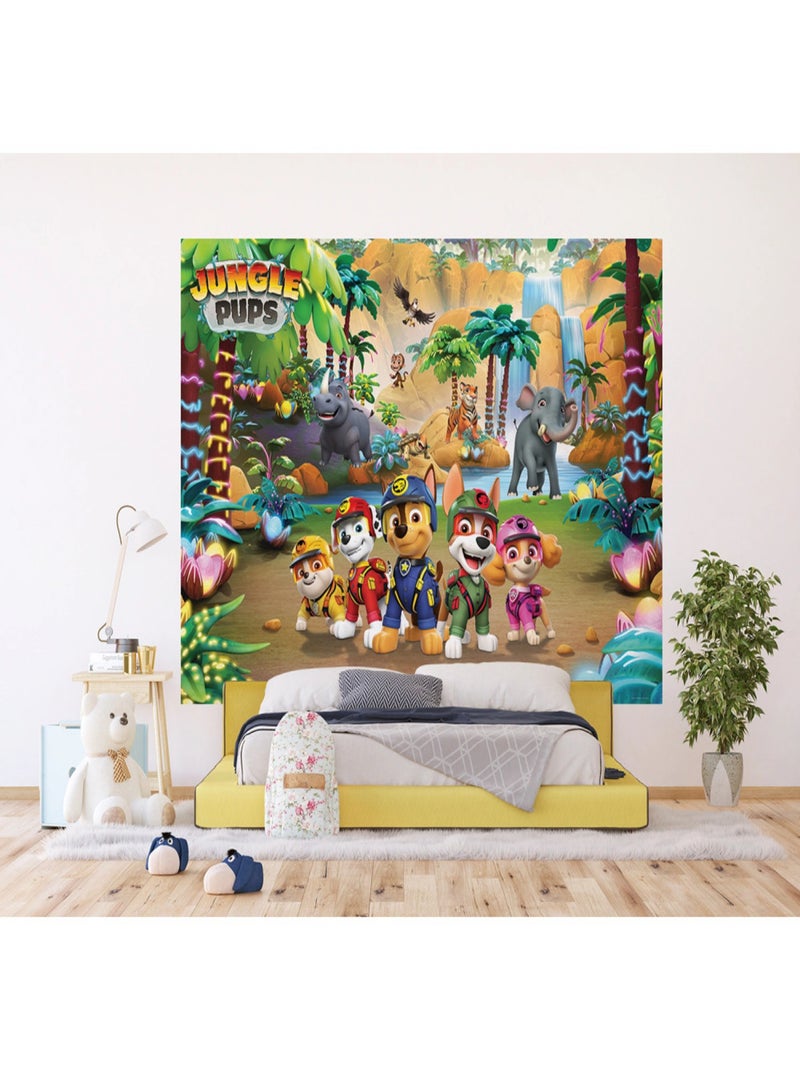 Papier peint Pat'Patrouille Jungle Pups - 4 Personnages -  252 x 182 cm Multicolore - Kiabi