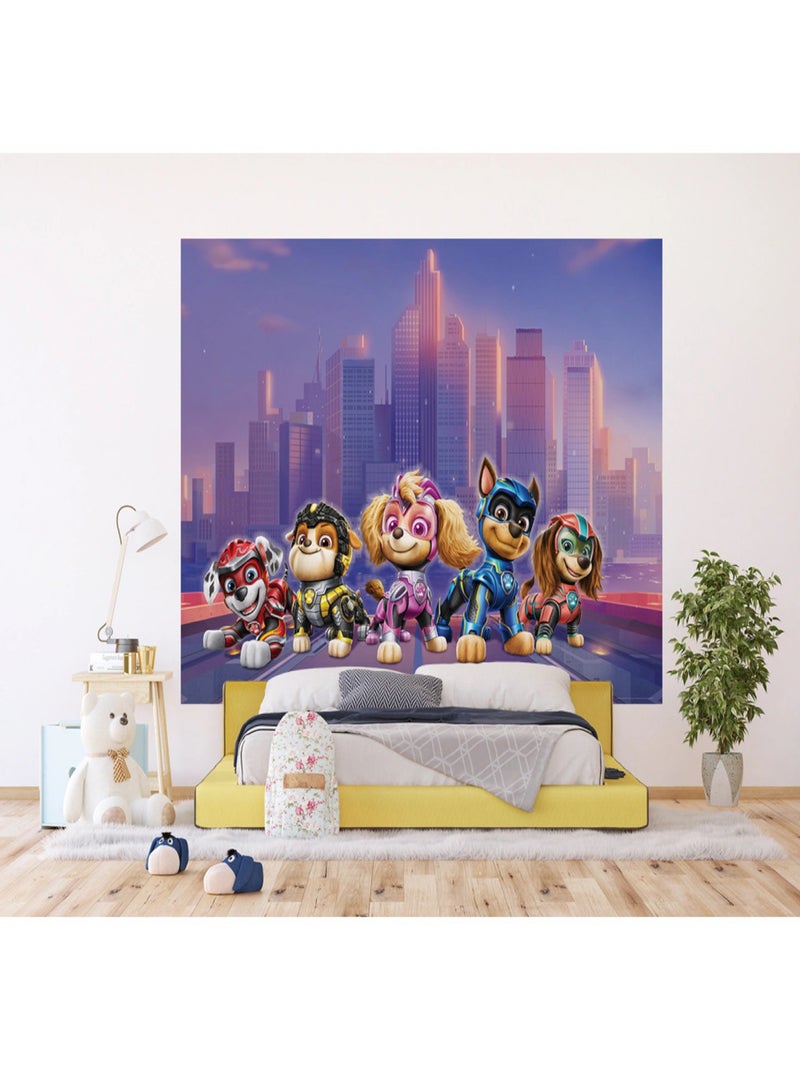 Papier peint Pat'Patrouille Super Héros Moovie - 5 Personnages -  252 x 182 cm Multicolore - Kiabi