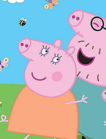 Papier peint Peppa pig avec sa famille 252 x 182 cm