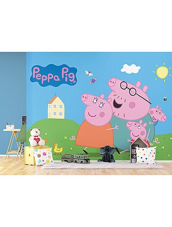 Papier peint Peppa Pig en famille - 375 x 270cm