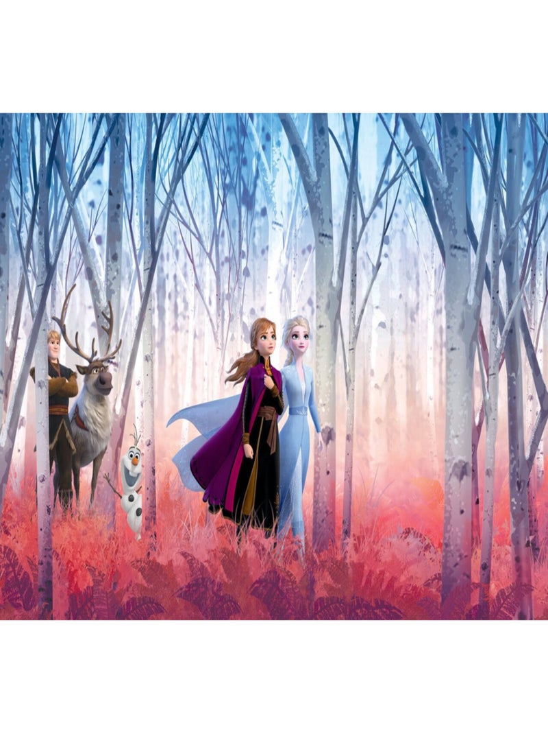 Papier Peint Photo La Reine des Neiges 2 Anna Elsa et leurs amis dans la forêt Disney 368cm x 254cm Multicolore - Kiabi