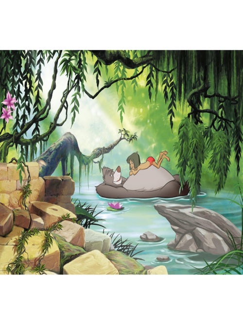 Papier Peint Photo Le livre de la jungle Disney Nager avec Baloo 368cm x 254cm - Kiabi