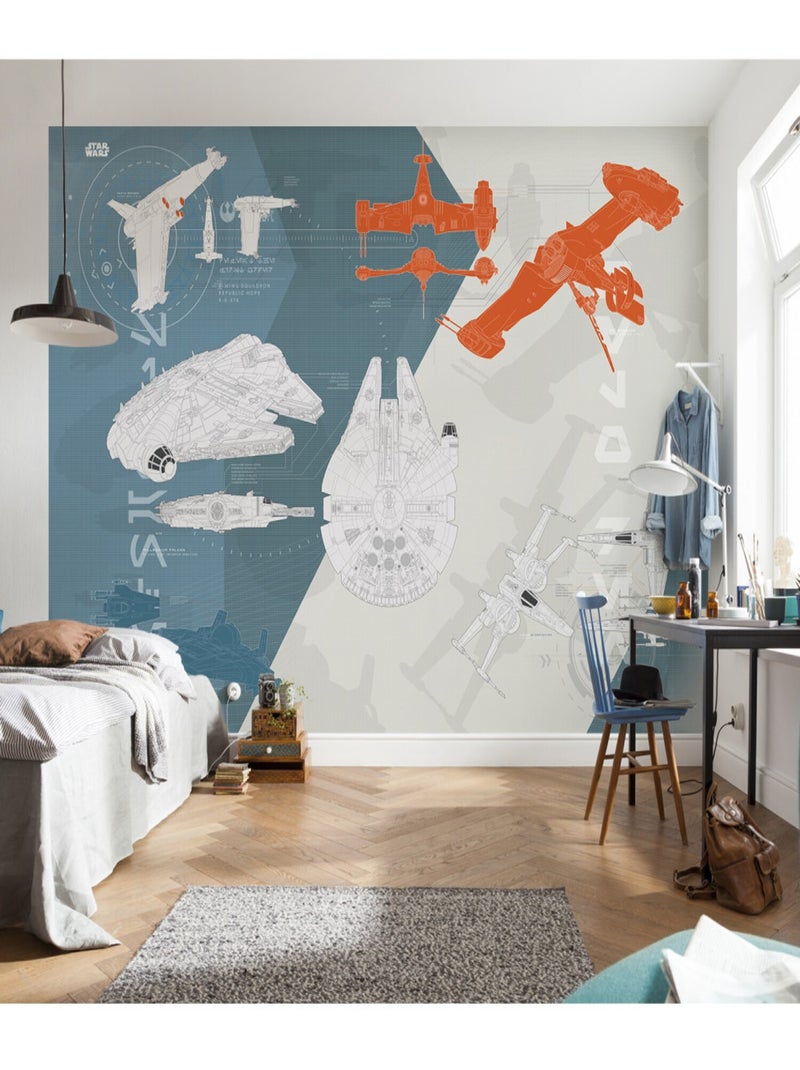 Papier Peint Plan Technique Star Wars 254X368 CM Multicolore - Kiabi