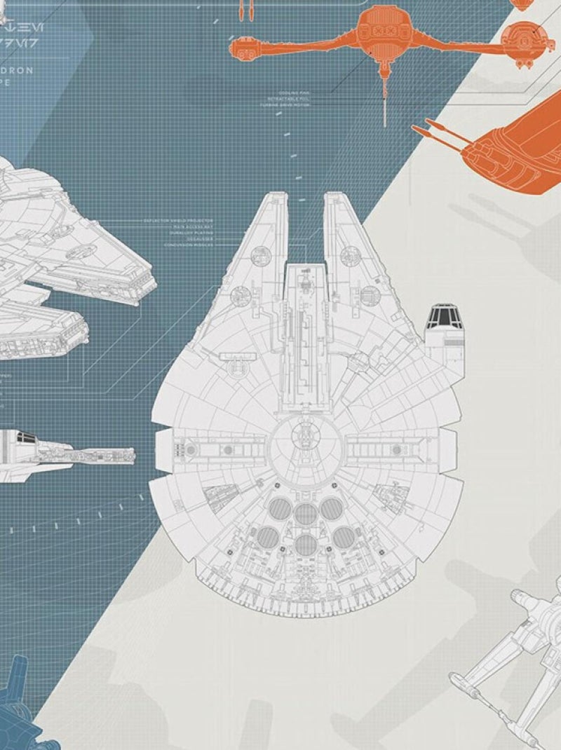 Papier Peint Plan Technique Star Wars 254X368 CM Multicolore - Kiabi