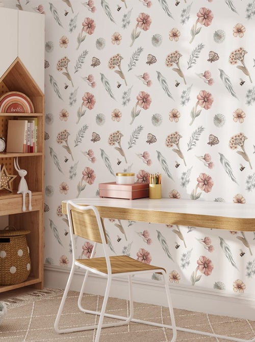 Papier peint pour enfants FLEURS SAUVAGES - Kiabi