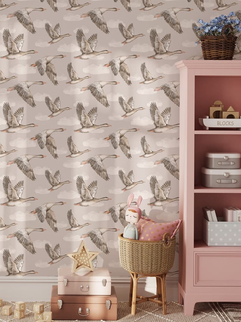 Papier peint pour enfants OIES Gris clair - Kiabi