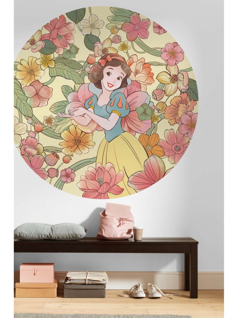 Papier peint rond auto-adhésif - blanche neige endless summer - diamètre 125 cm Multicolore - Kiabi
