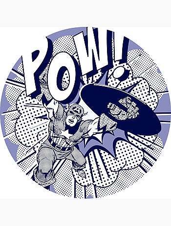 Papier peint rond auto-adhésif - captian america pow - diamètre 125 cm