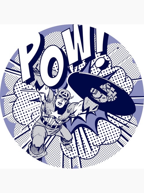 Papier peint rond auto-adhésif - captian america pow - diamètre 125 cm - Kiabi