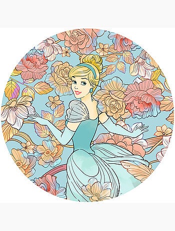 Papier peint rond auto-adhésif - disney cendrillon pastel dreams - diamètre 125 cm