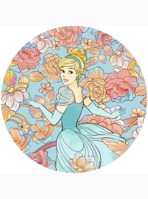 Papier peint rond auto-adhésif - disney cendrillon pastel dreams - diamètre 125 cm - Kiabi