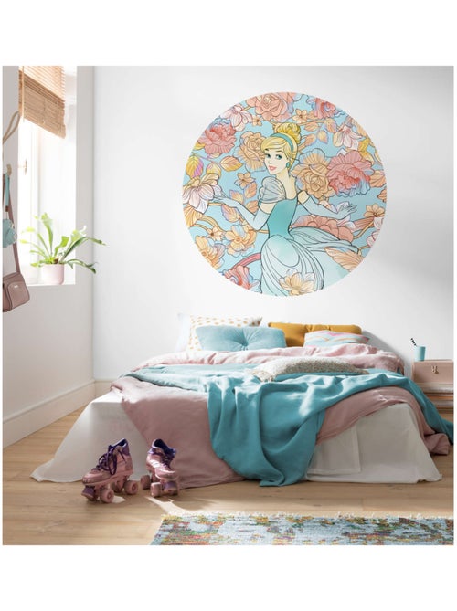 Papier peint rond auto-adhésif - disney cendrillon pastel dreams - diamètre 125 cm - Kiabi