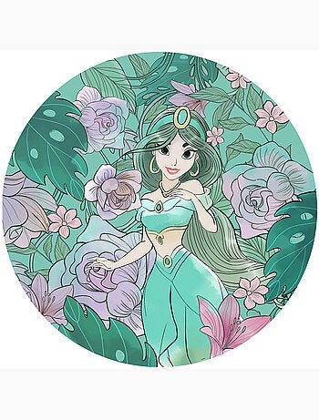 Papier peint rond auto-adhésif - disney jasmine elegant mint - diamètre 125 cm