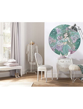 Papier peint rond auto-adhésif - disney jasmine elegant mint - diamètre 125 cm