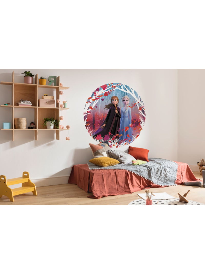 Papier peint rond auto-adhésif - la reine des neiges 2 winter is coming - diamètre 125 cm Multicolore - Kiabi