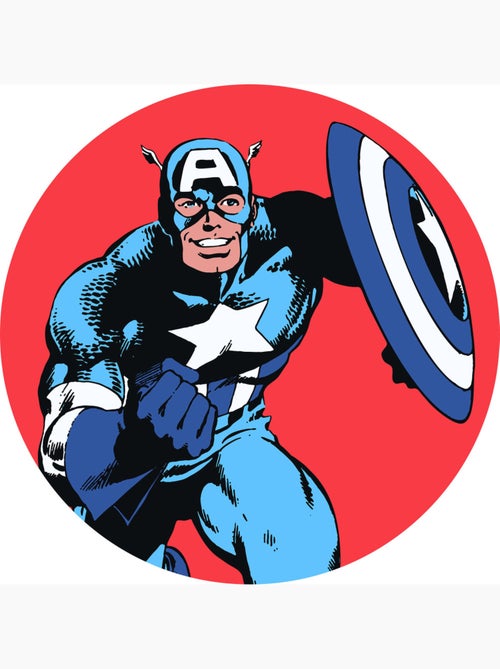 Papier peint rond auto-adhésif - marvel powerup captain america - diamètre 125 cm - Kiabi Papier peint rond auto-adhésif - marvel powerup captain america - diamètre 125 cm - Kiabi