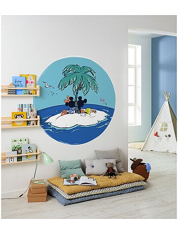 Papier peint rond auto-adhésif - mickey and minnie beach vacation - diamètre 125 cm