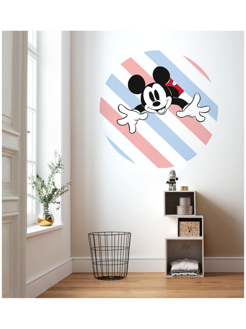 Papier peint rond auto-adhésif - mickey hang in there - diamètre 125 cm Multicolore - Kiabi