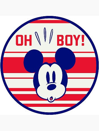 Papier peint rond auto-adhésif - mickey oh boy - diamètre 125 cm