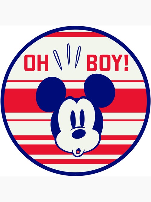 Papier peint rond auto-adhésif - mickey oh boy - diamètre 125 cm - Kiabi