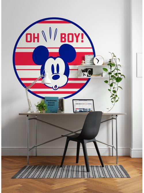 Papier peint rond auto-adhésif - mickey oh boy - diamètre 125 cm - Kiabi