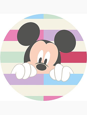 Papier peint rond auto-adhésif - mickey peek-a-boo - diamètre 125 cm