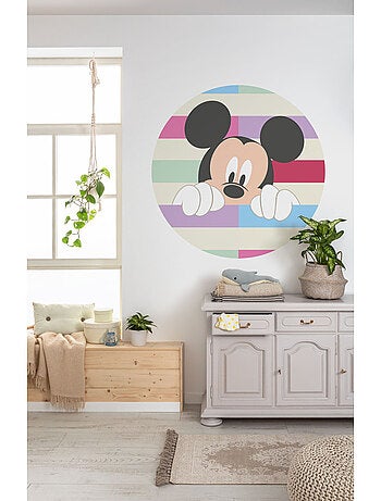 Papier peint rond auto-adhésif - mickey peek-a-boo - diamètre 125 cm
