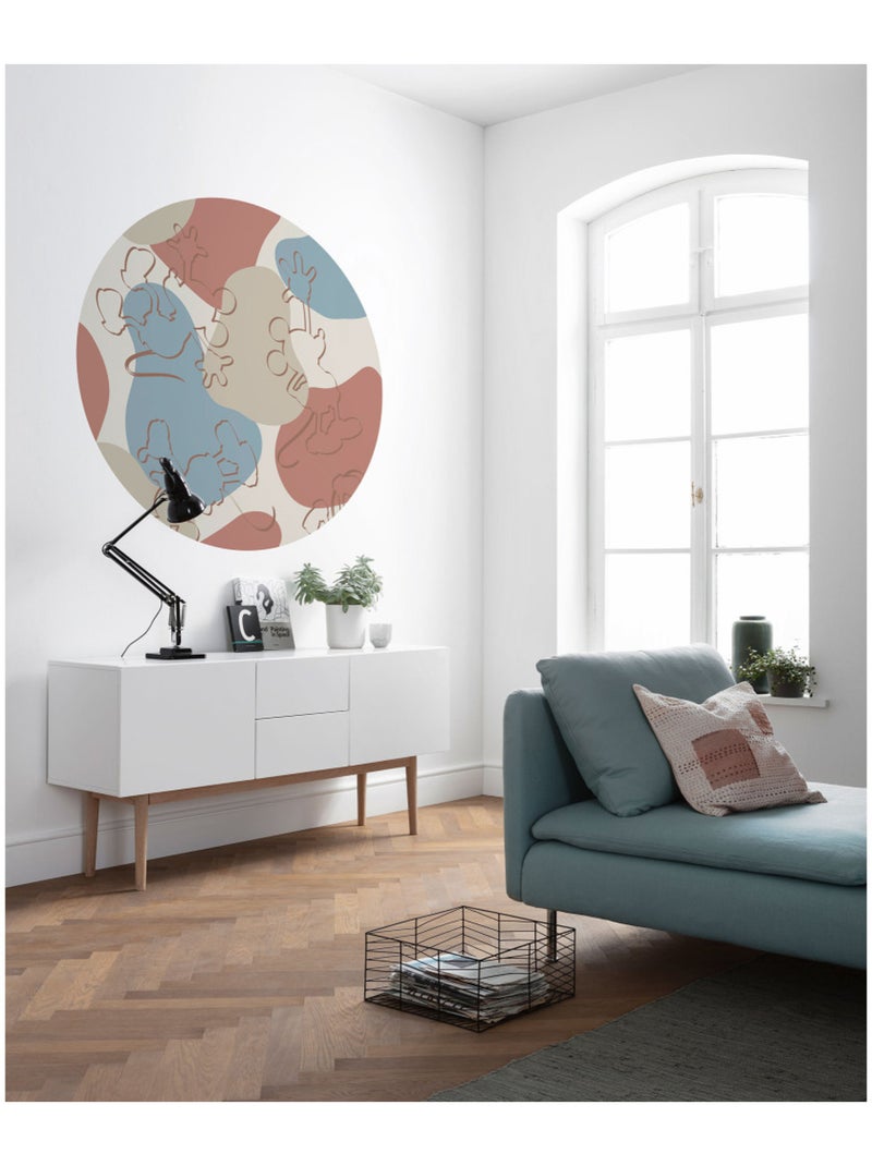 Papier peint rond auto-adhésif - mickey terra bubbles - diamètre 125 cm Multicolore - Kiabi