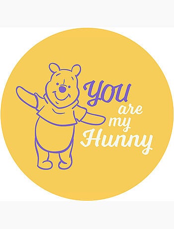 Papier peint rond auto-adhésif - winnie l'ourson my hunny - diamètre 125 cm