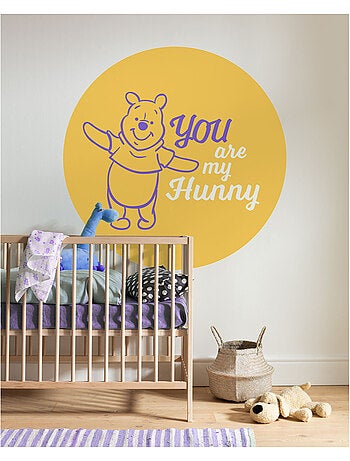 Papier peint rond auto-adhésif - winnie l'ourson my hunny - diamètre 125 cm