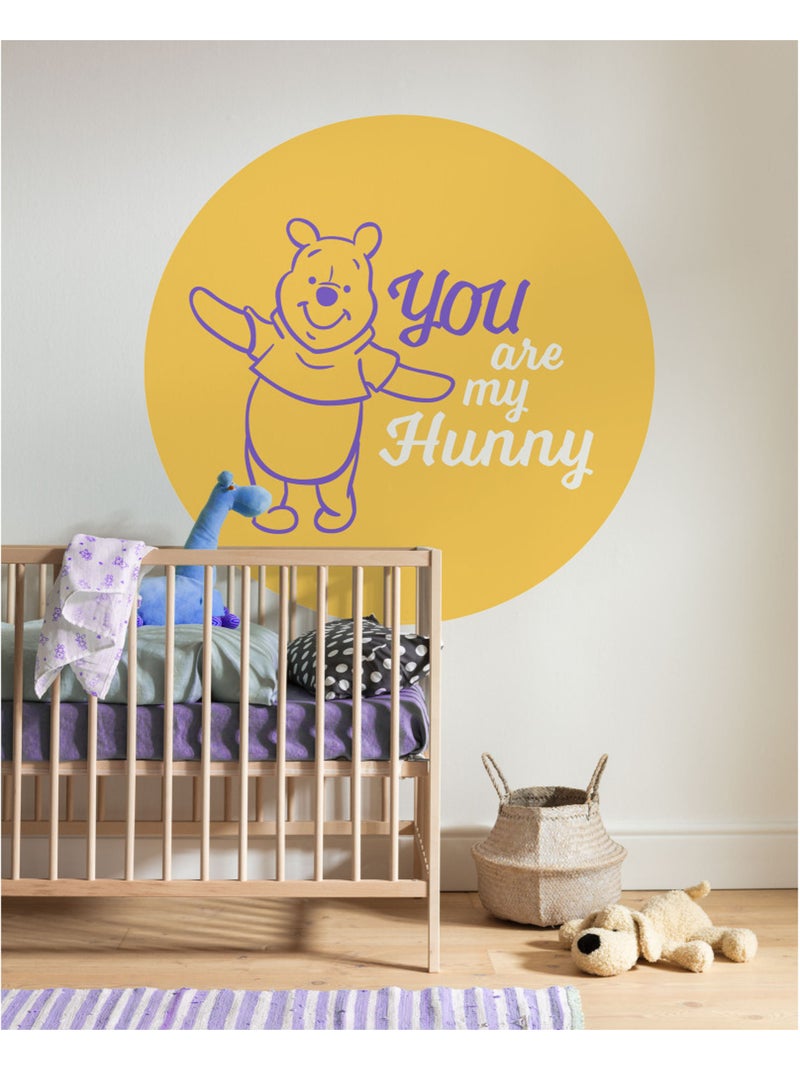 Papier peint rond auto-adhésif - winnie l'ourson  my hunny - diamètre 125 cm Multicolore - Kiabi