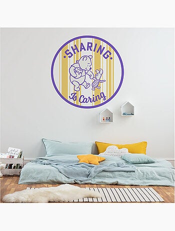 Papier peint rond auto-adhésif - winnie l'ourson sharing - diamètre 125 cm