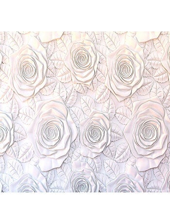 Papier peint roses blanches - 360 x 254 cm