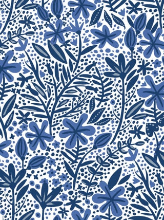Papier peint rouleau auto-adhésif - Motifs floraux - Bleu