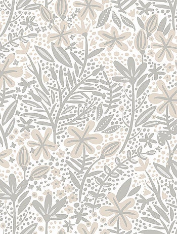 Papier peint rouleau auto-adhésif - Motifs floraux - Gris