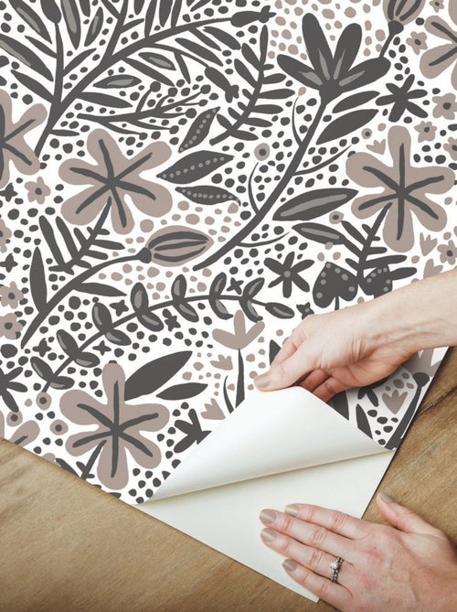 Papier peint rouleau auto-adhésif - Motifs floraux - Multicolors - Kiabi