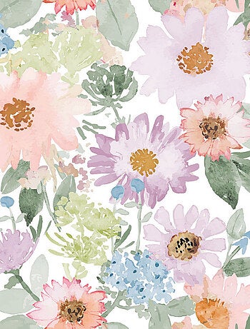 Papier peint rouleau auto-adhésif - Motifs Floraux Charmes du Sud - Pastel