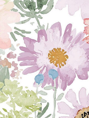 Papier peint rouleau auto-adhésif - Motifs Floraux Charmes du Sud - Pastel