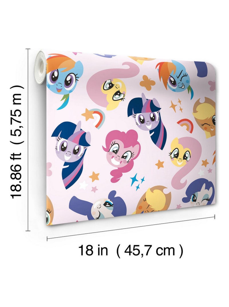 Papier Peint rouleau auto-adhésif - My Little Pony un rouleau Multicolore - Kiabi