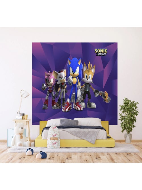 Papier peint Sonic Prime 4 Personnages -  252 x 182 cm - Kiabi