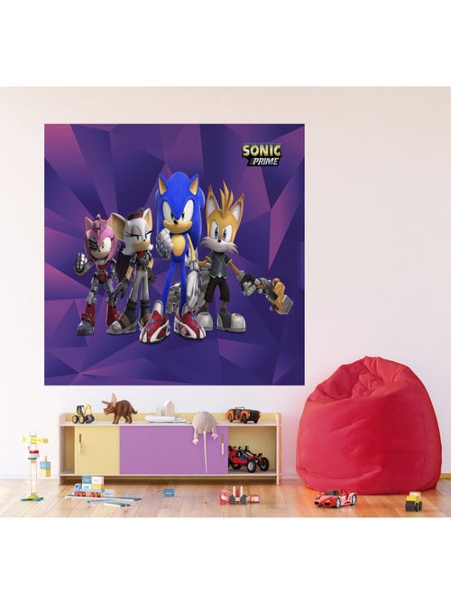 Papier peint Sonic Prime 4 Personnages -  252 x 182 cm - Kiabi