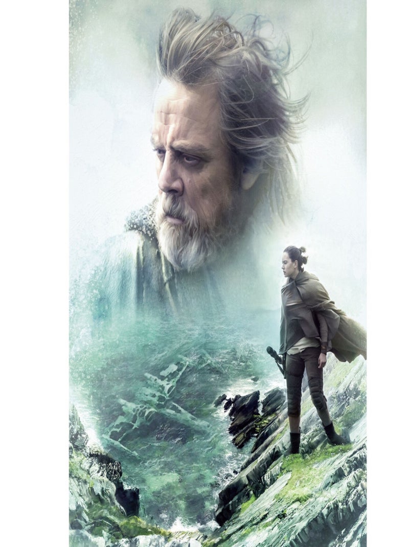 Papier Peint Star Wars Luke Skywalker - Episode VIII 184X254 CM Bleu - Kiabi