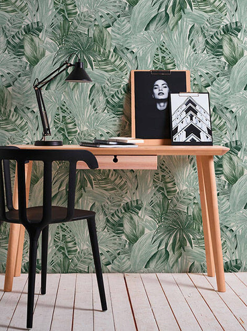Papier peint tropical jungle Vert - Kiabi