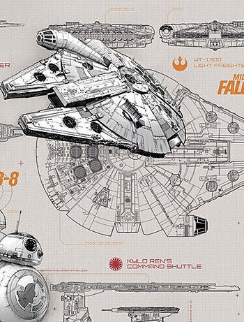 Papier Peint Vaisseaux Star Wars 254X368 CM