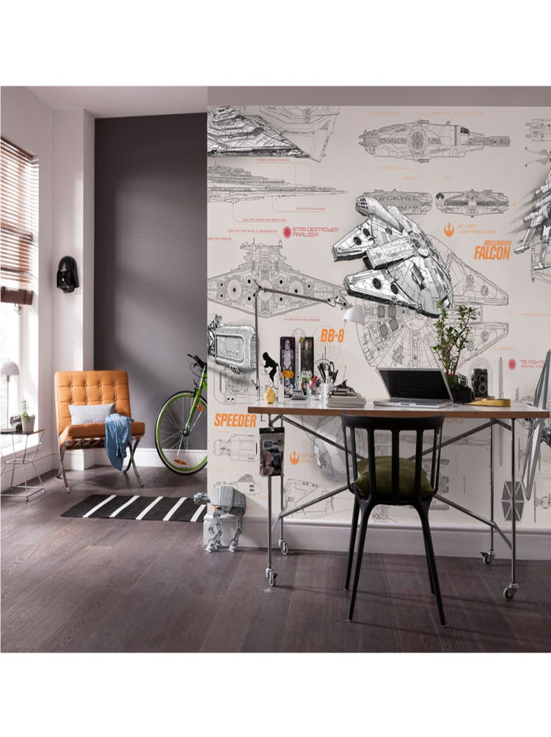 Papier Peint Vaisseaux Star Wars 254X368 CM Gris - Kiabi
