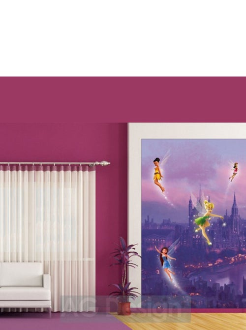 Papier peint XL intisse Fée Clochette à Londres Disney Fairies 180X202 CM - Kiabi