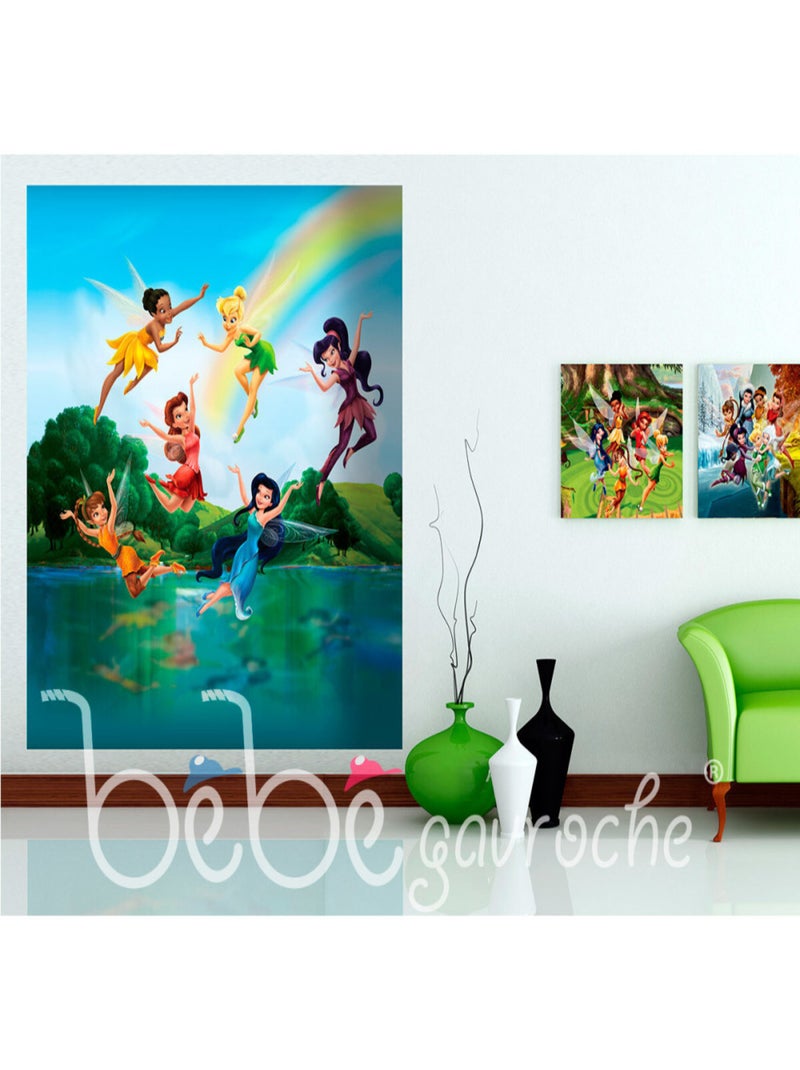 Papier peint XL intisse Fée Clochette La Vallée du printemps Disney 180X202 CM Multicolore - Kiabi